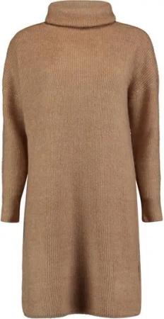 LaMarta Stillpullover Damen Langpullover mit Rollkragen - Braun