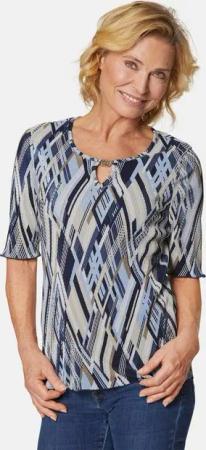 GOLDNER Print-Shirt Plissee-Blusenshirt