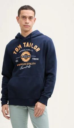 TOM TAILOR Sweatshirt Hoodie Sweatshirt mit Logo-Print