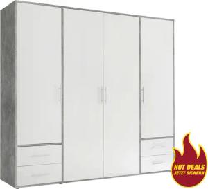 Kleiderschrank Valencia Beton Optik B/H/T: ca. 206x195x60 cm