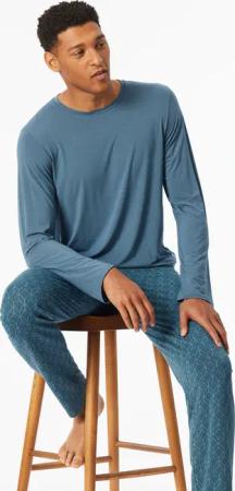 Schlafanzug lang atlantikblau - Long Life Soft 56
