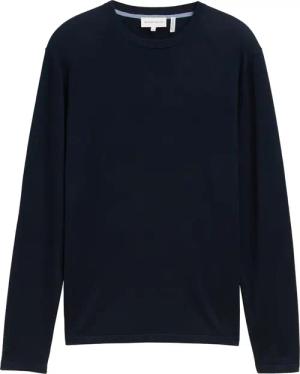 TOM TAILOR Herren Softtouch Strickpullover mit Seide, blau, Uni, Gr. XL