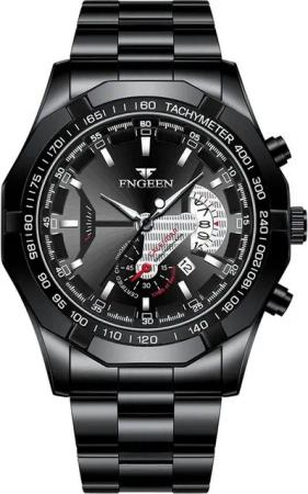 JewelryWe Herrenuhr Edelstahl Quarz Analog Armbanduhr Watch, 30M Wasserdicht Business Causual Uhr mit Datum Kalender und Leuchtend