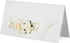 partydeco Grußkarten, Elegantes Hochzeitskarte Etui für Geldgeschenke 19,5x10,5cm perlweiß