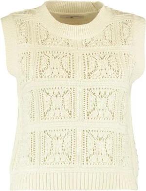 LaMarta Stillpullover LaMarta- Weißer Pullover mit Bruststreifen für Damen