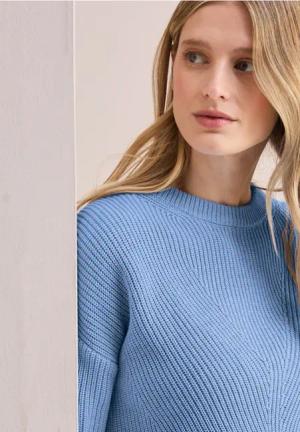 Cecil Damen Strukturpullover in Blau, Gr: XXL