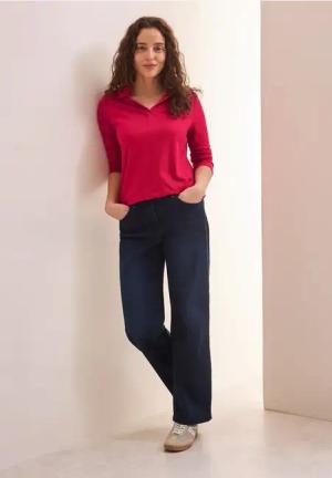 Cecil Damen Piquée Poloshirt in Rot, Gr: S