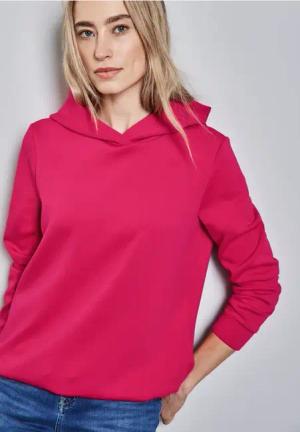 Street One Frauen Cupro Sweat Hoodie in Pink, Gr: 34