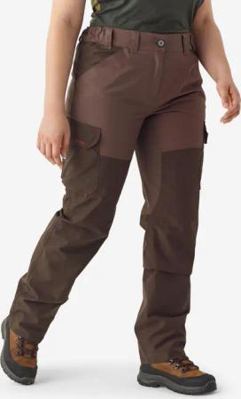 Jagd-Regenhose Damen 500 Cargo-Taschen braun