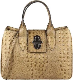 ITALYSHOP24 Schultertasche Made in Italy Damen Leder Shopper Handtasche Umhängetasche Henkel, zwei Muster nach Wahl für deinen Business, Reise und Freizeit Outfit