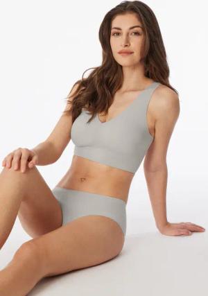Bustier Mikrofaser herausnehmbare Pads grau-jaspe - Invisible Soft 44