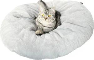 Lebon Tierbett Lebon Katzenbett Bella Plüsch grau