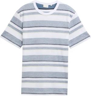 TOM TAILOR Herren T-Shirt im Streifenmuster, blau, Gestreift, Gr. XXL