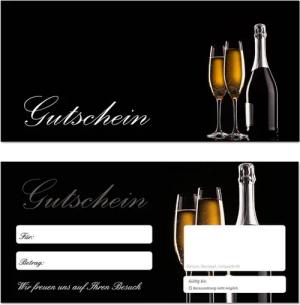 LYSCO Geschenkkarte Geschenkgutscheine Jubiläum Geburtstag Hochzeit Gastronomie (Sekt-650), Postkartenkarton zweiseitig bedruckt