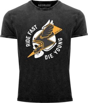 Neverless Print-Shirt Neverless® Herren T-Shirt Vintage Shirt Printshirt Rocker Biker mit Print