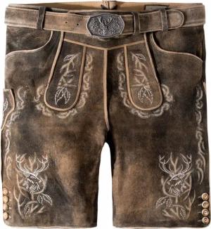 Trachtenlederhose Lee (sepia raw, Gr. 50) von Stockerpoint Classics für Herren, Lederhosen, 100% echt Leder