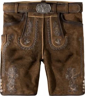 Trachtenlederhose Thomas2 (stein geäscht, Gr. 46) von Stockerpoint Classics für Herren, Lederhosen, 100% Leder