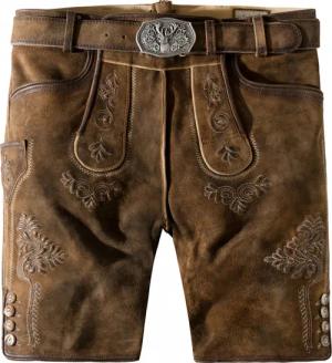 Trachtenlederhose Bertl (stein geäscht-natur, Gr. 56) von Stockerpoint Classics für Herren, Lederhosen, 100% echt Leder