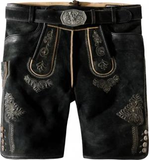 Trachtenlederhose Bertl (graphit gespeckt, Gr. 60) von Stockerpoint Classics für Herren, Lederhosen, 100% echt Leder