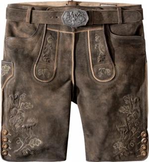 Trachtenlederhose Bastian (kiesel gespeckt, Gr. 60) von Stockerpoint Classics für Herren, Lederhosen, 100% Leder