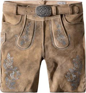 Trachtenlederhose Girgl (senf gespeckt-grau, Gr. 52) von Stockerpoint Classics für Herren, Lederhosen, 100% echt Leder