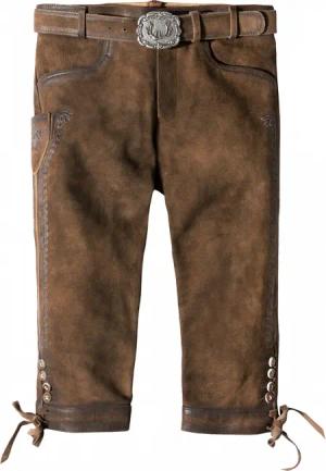 Trachtenlederhose Siggi2 (stein geäscht, Gr. 46) von Stockerpoint Classics für Herren, Lederhosen, 100% echt Leder