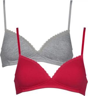 My Basic Soft-BH padded cotton bra (2er-Pack) mit zarter Spitzenapplikation