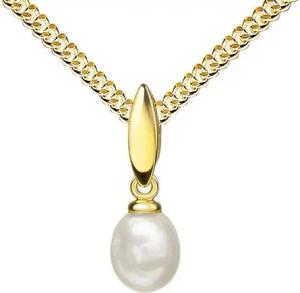 JEVELION Kette mit Anhänger Perlen Anhänger 585 Gold - Made in Germany (Goldanhänger, für Damen), Mit Kette vergoldet- Länge wählbar 36 - 70 cm.