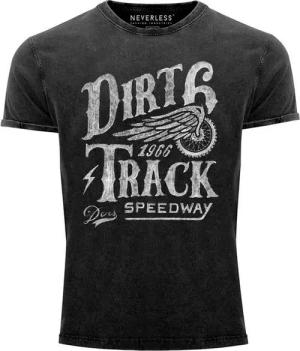 Neverless Print-Shirt Cooles Angesagtes Herren T-Shirt Vintage Shirt Dirt Track Racing mit Print