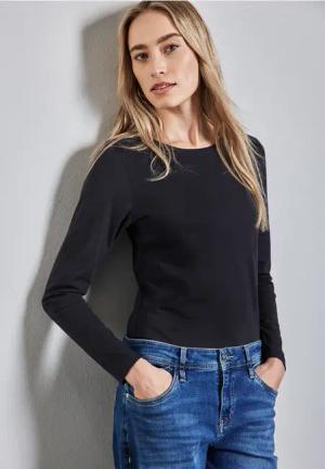 Street One Frauen Basic Shirt in Blau, Gr: 46