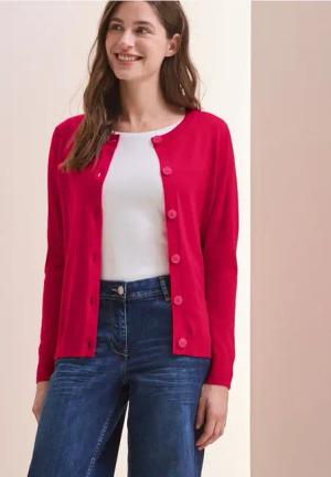 Cecil Damen Cardigan mit Knopfleiste in Rot, Gr: XXL