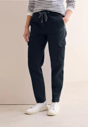 Cecil Damen Cargo-Hose im Washed-Look in Blau, Gr: XL