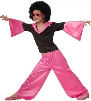 dressforfun Hippie-Kostüm Mädchenkostüm Groovy Disco Girl, Zweiteiliges Disco-Outfit im Stil der 70er
