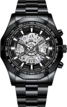JewelryWe Für Herren mit Edelstahl Armband und Leuchtend Zeiger Quarz Analog Watch, mit 30m wasserdichte Business Casual