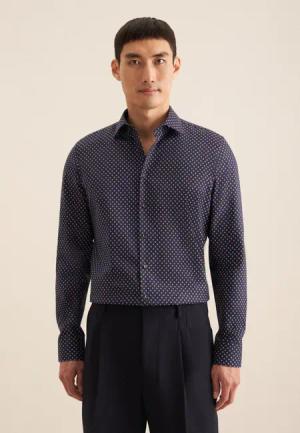 Twill Business Hemd in Shaped mit Kentkragen und extra langem Arm Druck