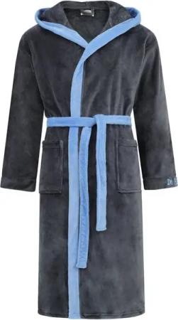 Di Ficchiano Bademantel Di Ficchiano Herren Bademantel MONZA mit Kapuze, wadenlang, Polyester, Weitenverstellung, Bindegürtel