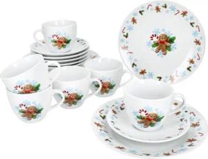 MamboCat Kaffeeservice 18tlg Kaffeeservice Candyman Porzellan 6 Pers. Tassen Teller eisblau, Porzellan, Weihnachtsgeschirr, Winter, Weihnachtsset, Geschirr, Advent