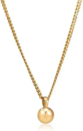 Elli Kette mit Anhänger Kugel Geo Look Panzerkette 925 Silber, Kugel