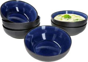 MamboCat Servierschale 6er Set Schalen Reactive Glaze Navy Blue- Athens, Steingut