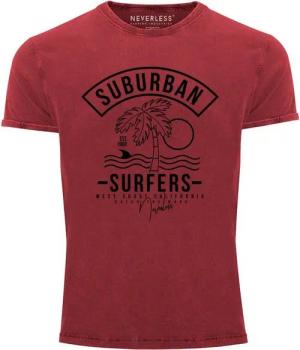Neverless Print-Shirt Neverless® Herren T-Shirt Vintage Shirt Printshirt Suburban Surfers mit Print