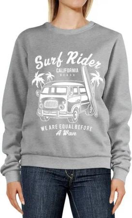 Neverless Sweatshirt Sweatshirt Damen Aufdruck Bus Surf Rider California Surfing Retro Rundhals-Pullover Pulli Sweater Neverless®