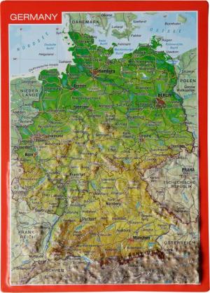 Georelief 3D Reliefpostkarte Deutschland