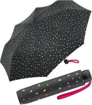 United Colors of Benetton Taschenregenschirm Super Mini - Dots black, ein bunter Konfettiregen