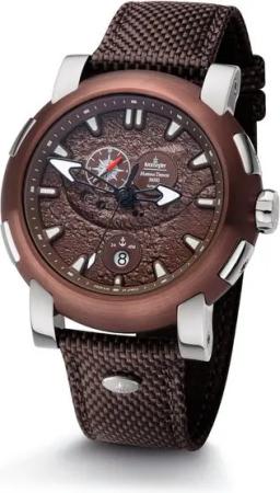 Kronsegler Automatikuhr Mariana Trench PU-Nylonband 46 mm KS738st-br, 24H-Anzeige als Kompassrose gestaltet