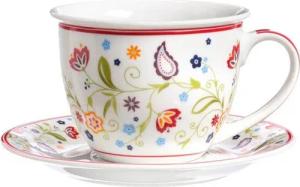 Ritzenhoff & Breker Tasse Shanti Milchkaffee Tasse mit Untertasse 350 ml, Porzellan