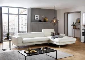 W.SCHILLIG Ecksofa "piedroo, Designsofa mit tollem Sitzkomfort, elegant und bequem, L-Form", Kopfteilverstellung, wahlweise mit Sitztiefenverstellung, Breite 343cm