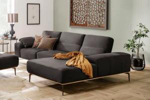 W.SCHILLIG Ecksofa "run, Designsofa mit tollem Sitzkomfort, bequem, L-Form", mit Holzsockel, Füße in Bronze pulverbeschichtet, Breite 319 cm