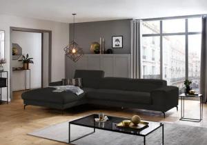 W.SCHILLIG Ecksofa "piedroo, Designsofa mit tollem Sitzkomfort, bequem, L-Form", Kopfteilverstellung, wahlweise mit Sitztiefenverstellung, Breite 343cm