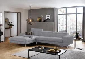 W.SCHILLIG Ecksofa "piedroo, Designsofa mit tollem Sitzkomfort, bequem und elegant, L-Form", Kopfteilverstellung, wahlweise mit Sitztiefenverstellung, Breite 343cm