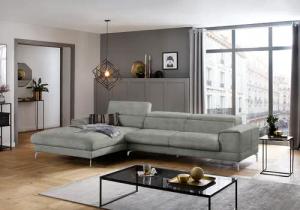 W.SCHILLIG Ecksofa "piedroo, Designsofa mit tollem Sitzkomfort, bequem und elegant, L-Form", Kopfteilverstellung, wahlweise mit Sitztiefenverstellung, Breite 343cm